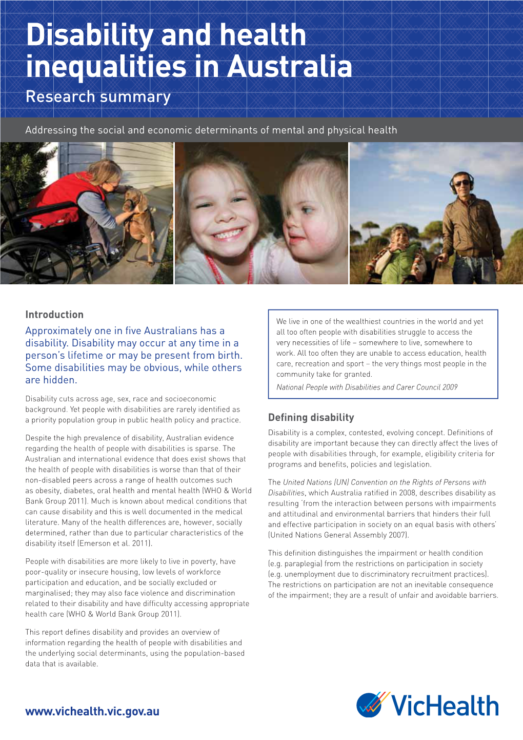 Disability and Health Inequalities in Australia Research Summary