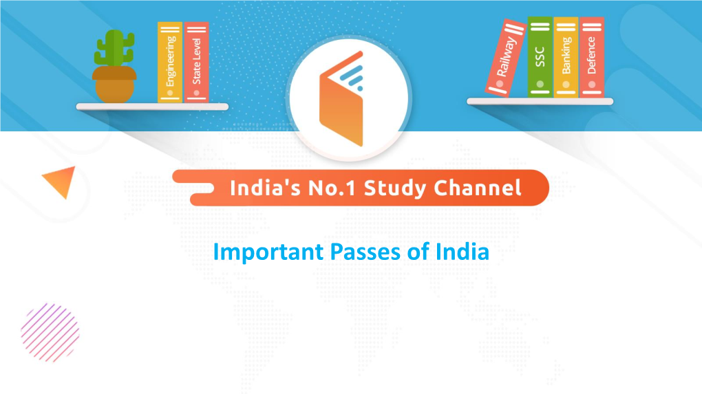 Important Passes of India Jammu and Kashmir जम्मू और क�ीर 1