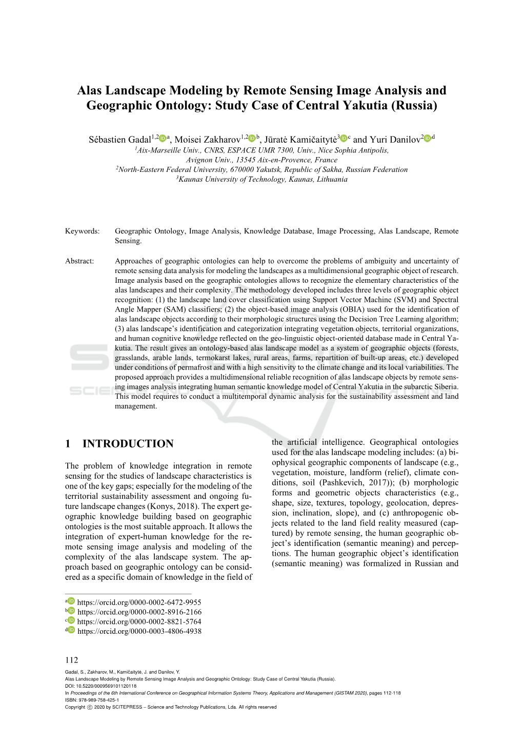 Alas Landscape Modeling by Remote Sensing Image Analysis and Geographic Ontology: Study Case of Central Yakutia (Russia)