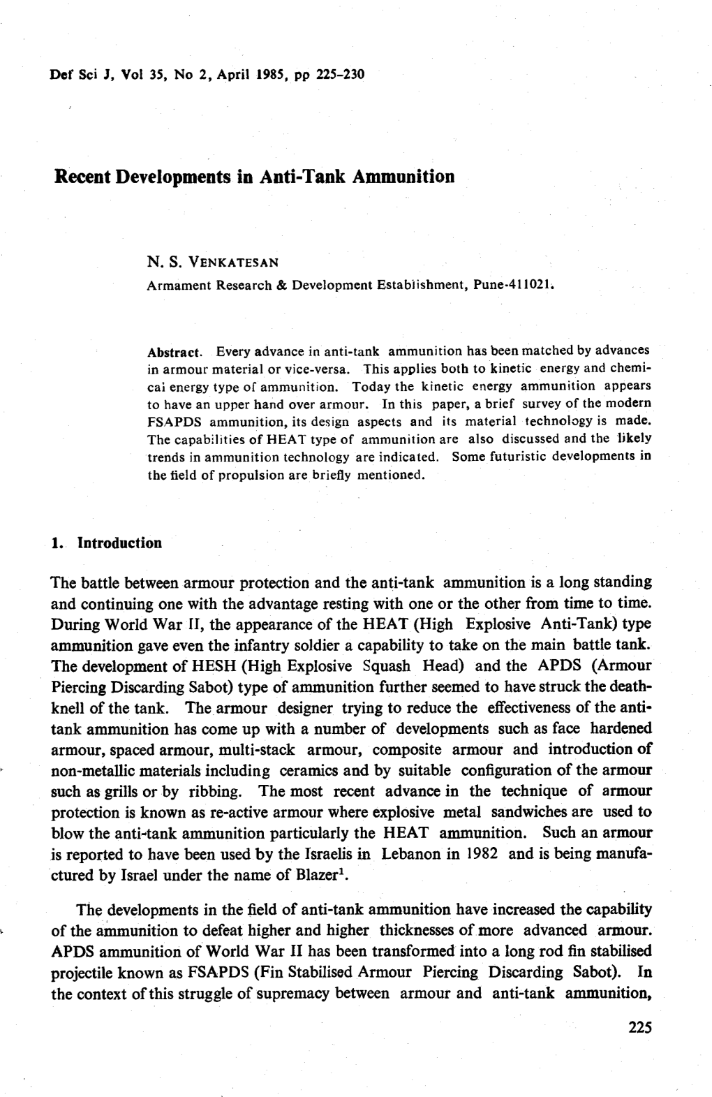 Recent Developments in Anti-Tank Ammunition