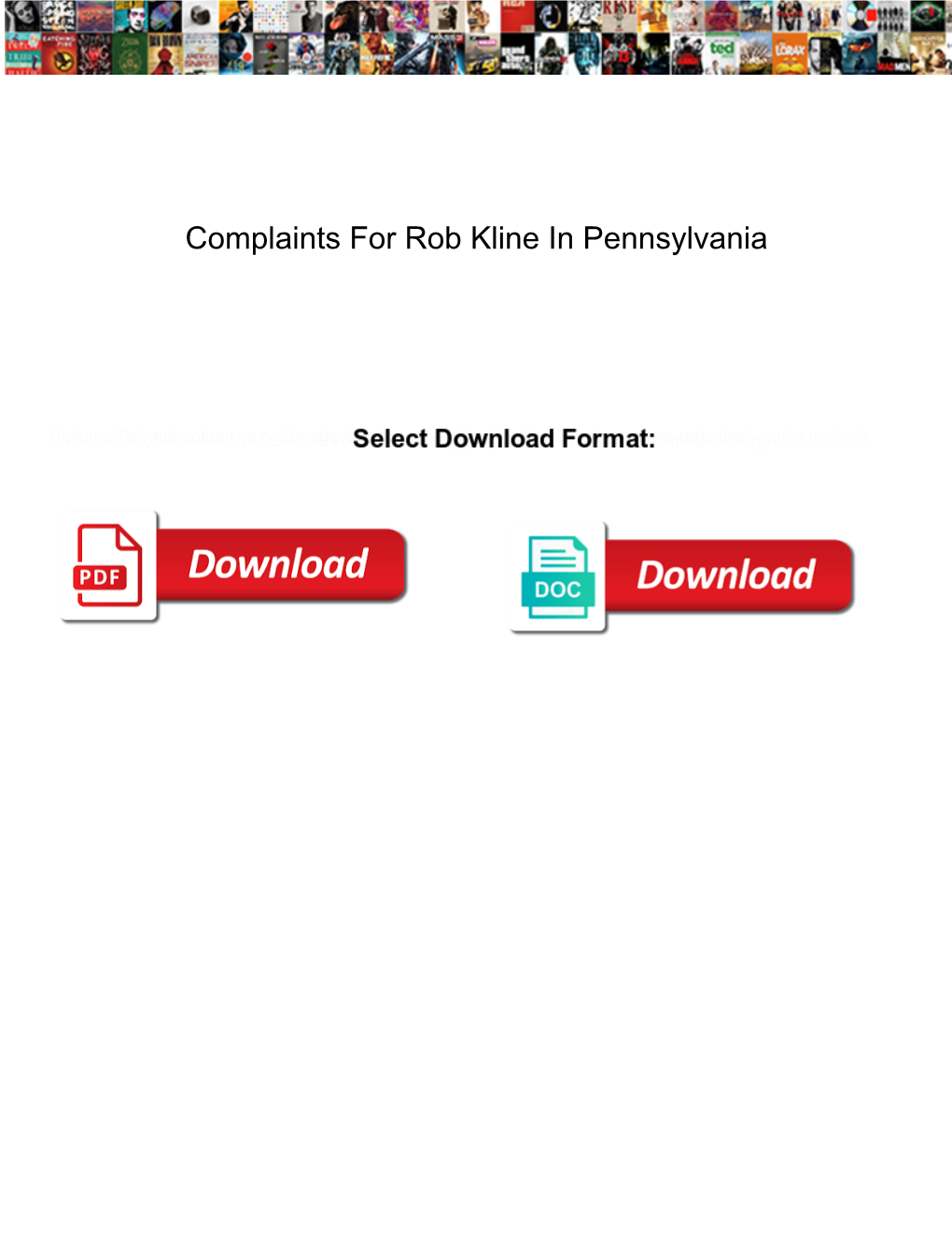 Complaints for Rob Kline in Pennsylvania