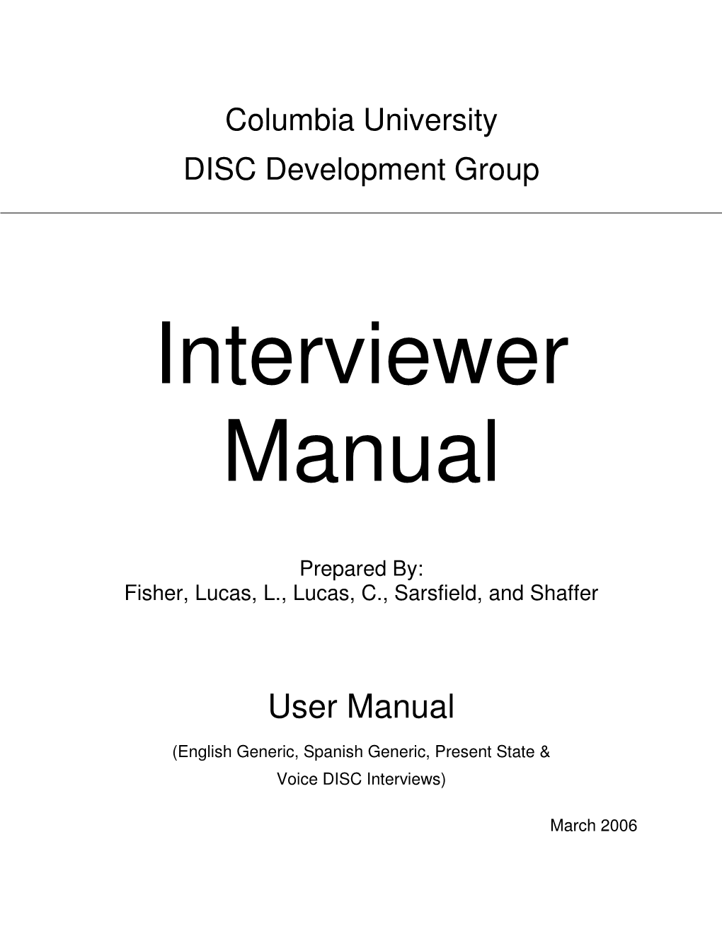 Diagnostic Interview Schedule for Children (DISC) in Puerto Rico