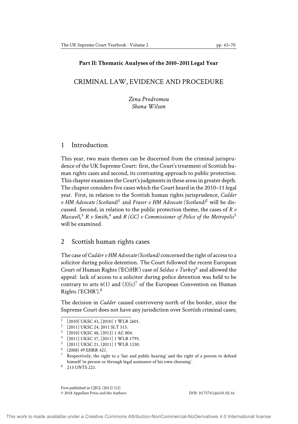 Criminal Law, Evidence and Procedure 1