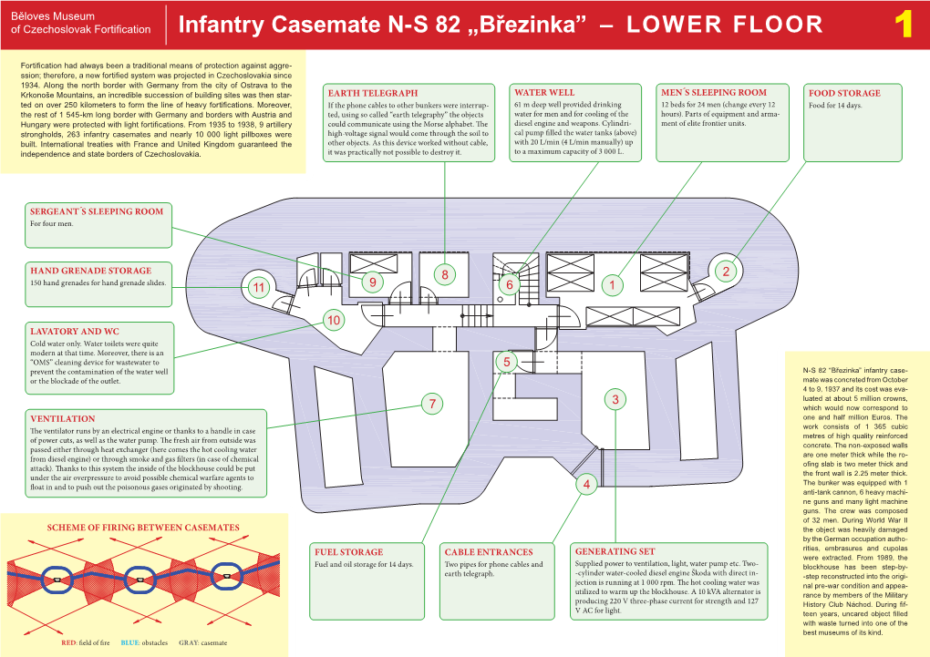 Infantry Casemate N-S 82 „Březinka” – Lower Floor 1