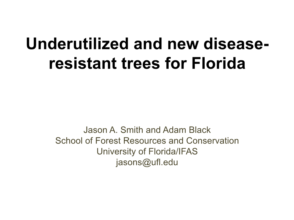 Resistant Trees for Florida