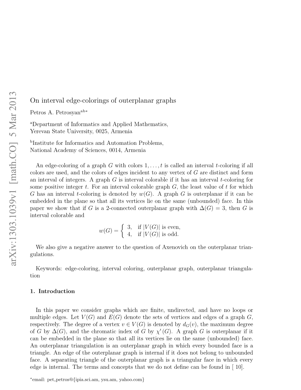 On Interval Edge-Colorings of Outerplanar Graphs 3