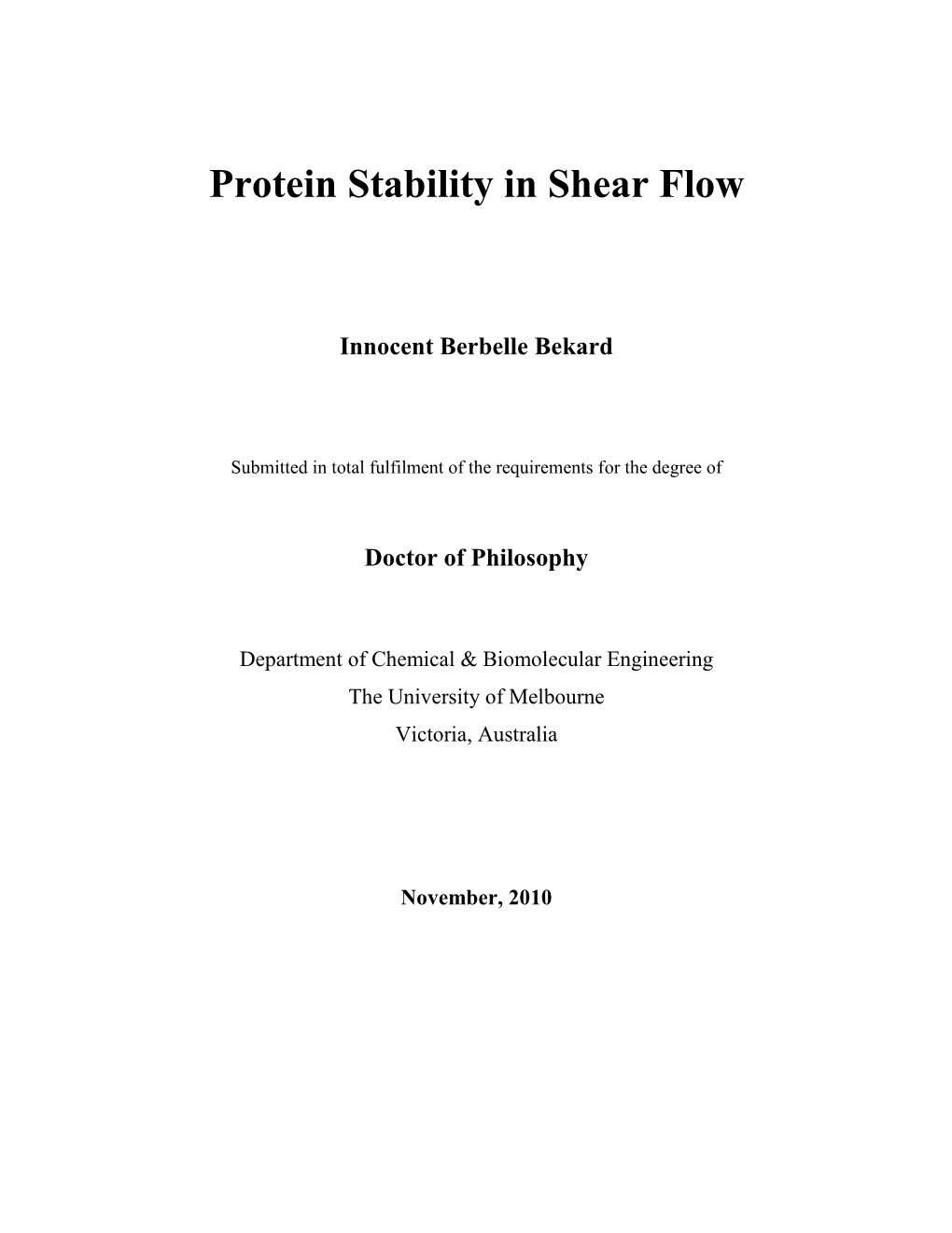 Protein Stability in Shear Flow
