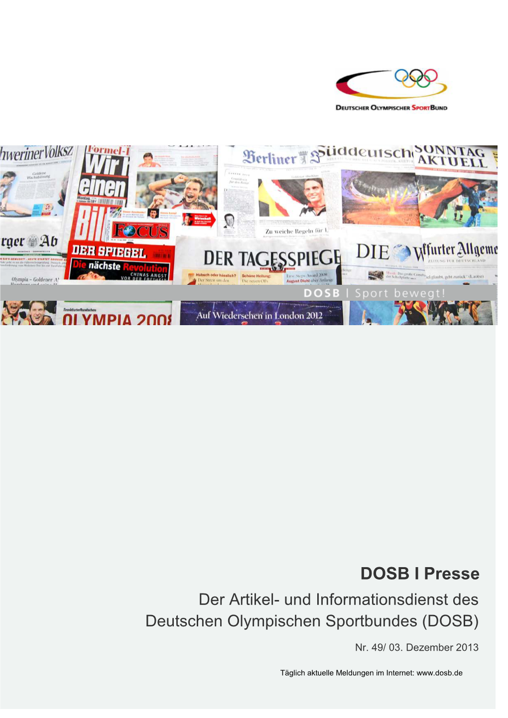 DOSB I Presse Der Artikel- Und Informationsdienst Des Deutschen Olympischen Sportbundes (DOSB)