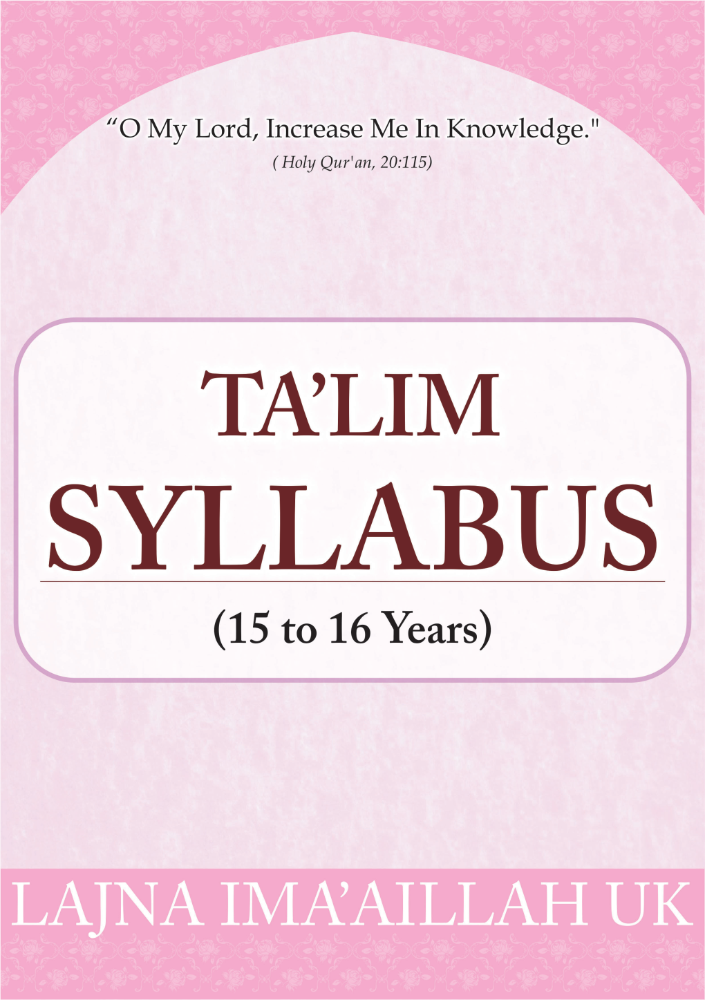 Syllabus for 15-16 Years