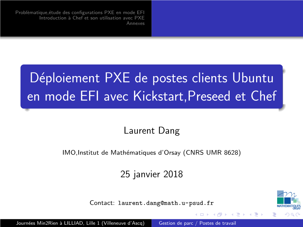 Déploiement PXE De Postes Clients Ubuntu En Mode EFI Avec Kickstart,Preseed Et Chef