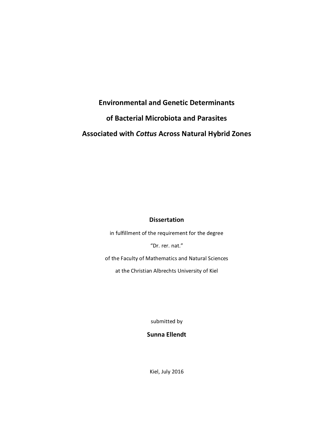 Environmental and Genetic Determinants of Bacterial Microbiota and Parasites Associated with Cottus Across Natural Hybrid Zones