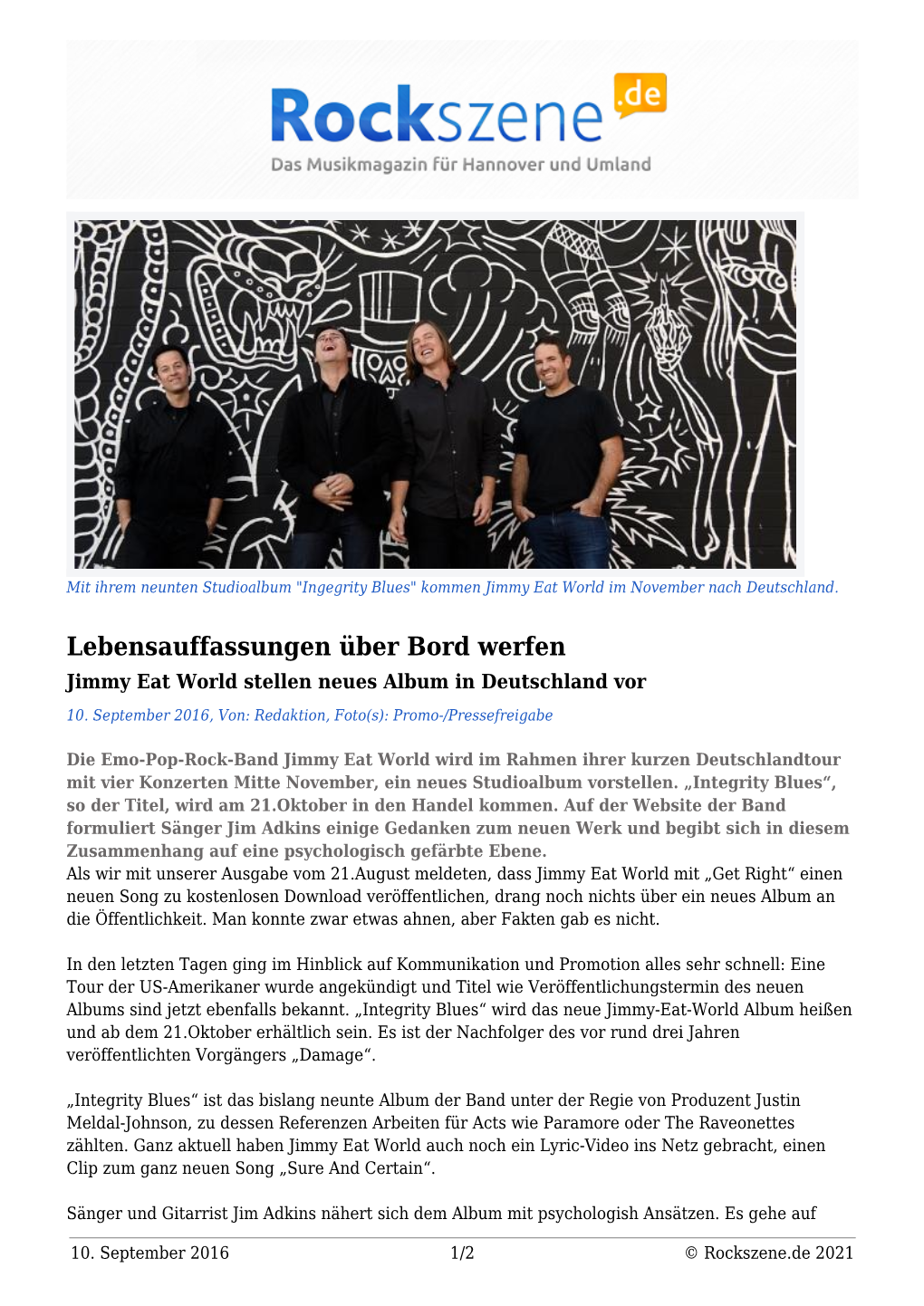 Jimmy Eat World Stellen Neues Album in Deutschland Vor