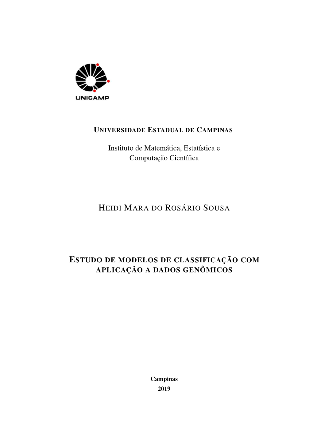 Heidi Mara Do Rosário Sousa Estudo De Modelos De Classificação