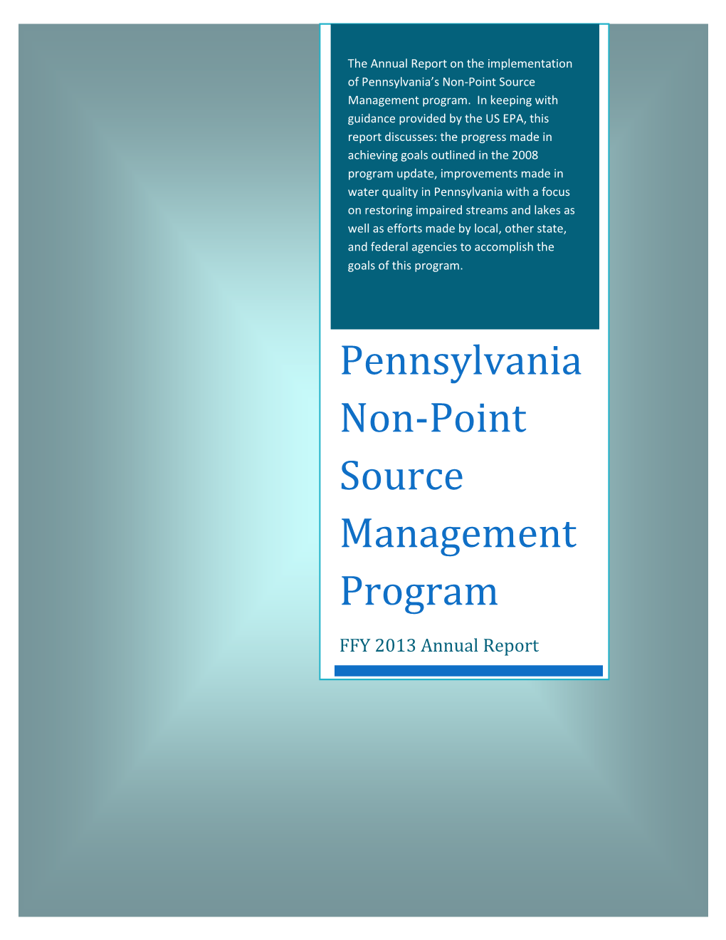 FY2013 Nonpoint Source Annual Report
