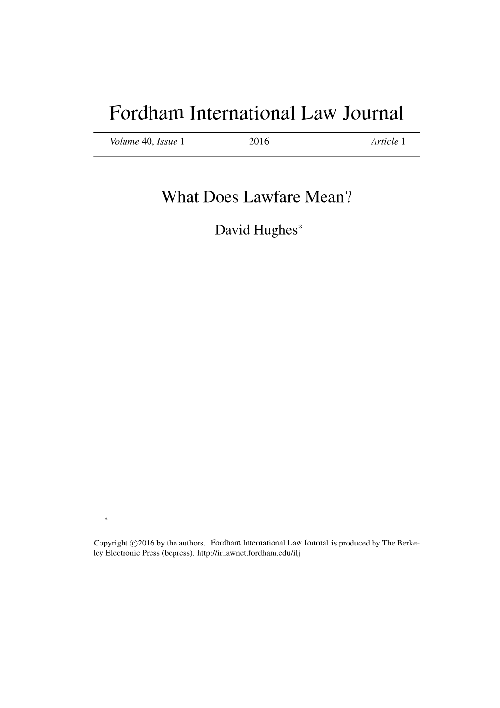 What Does Lawfare Mean?