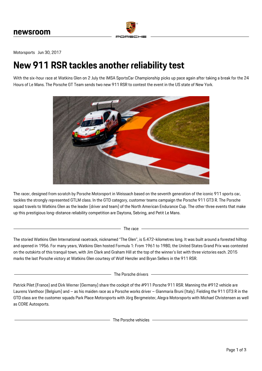 New 911 RSR Tackles Another Reliability Test