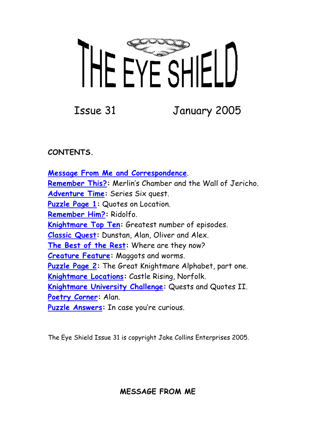 Issue 31 January 2005