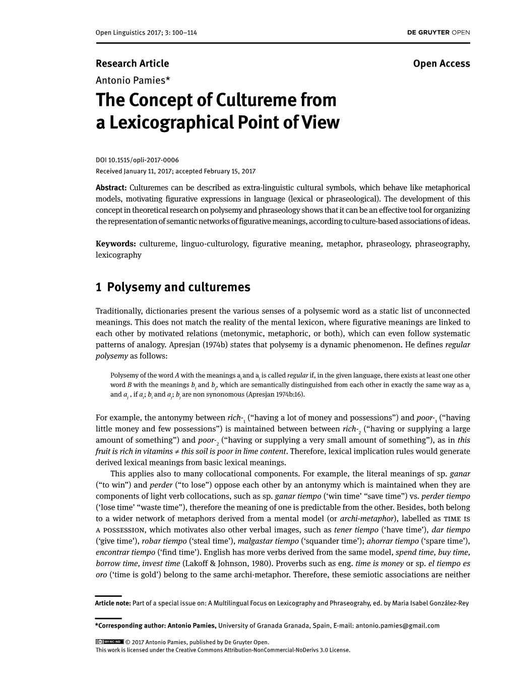 The Concept of Cultureme from a Lexicographical Point of View