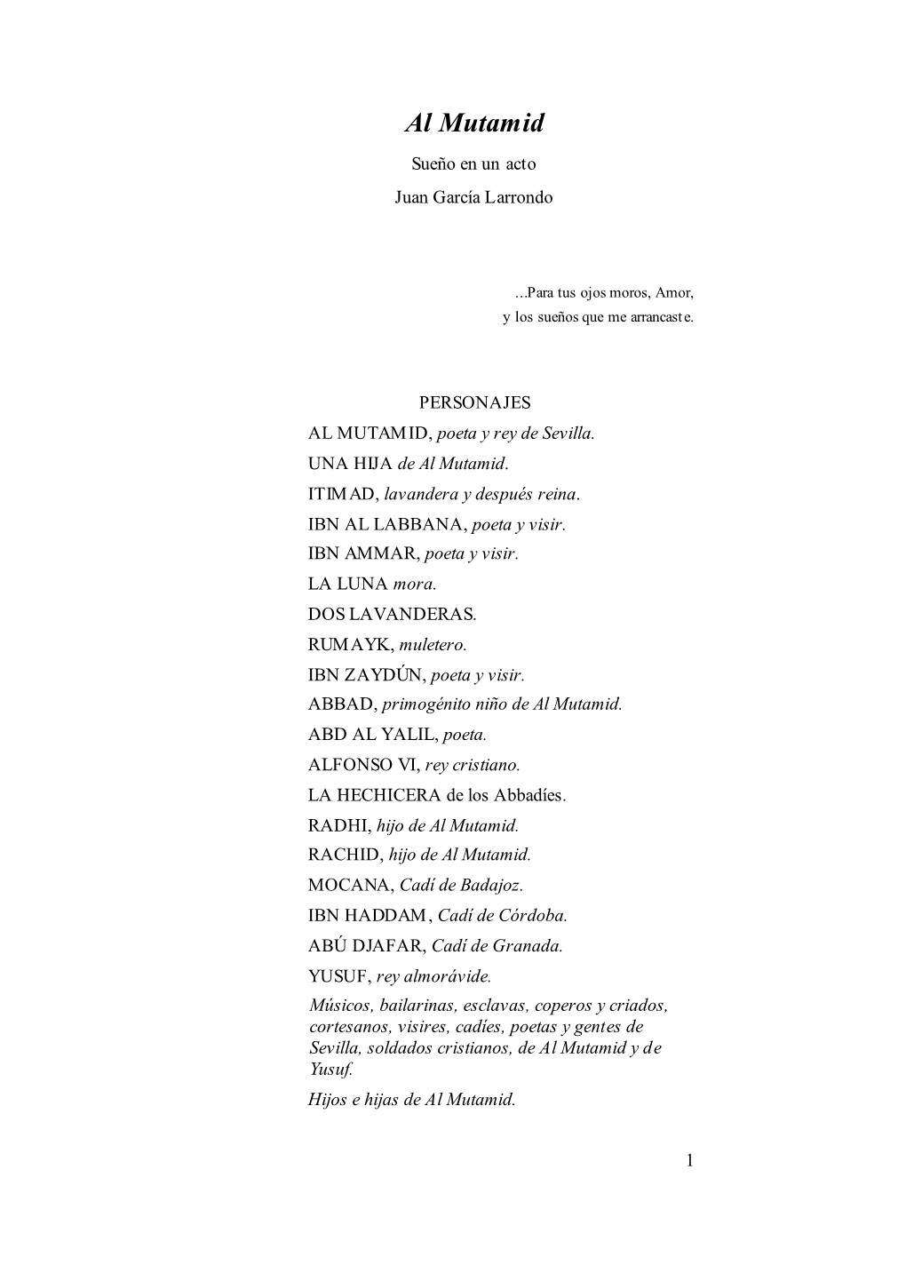 Al Mutamid Sueño En Un Acto Juan García Larrondo