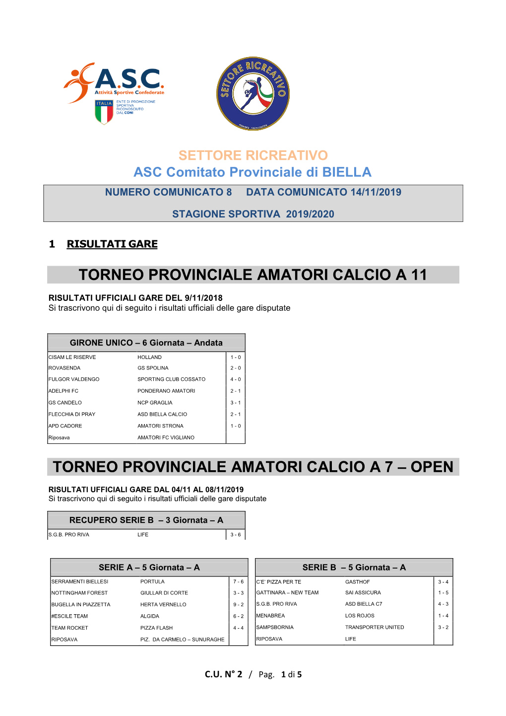 ASC Comitato Provinciale Di BIELLA