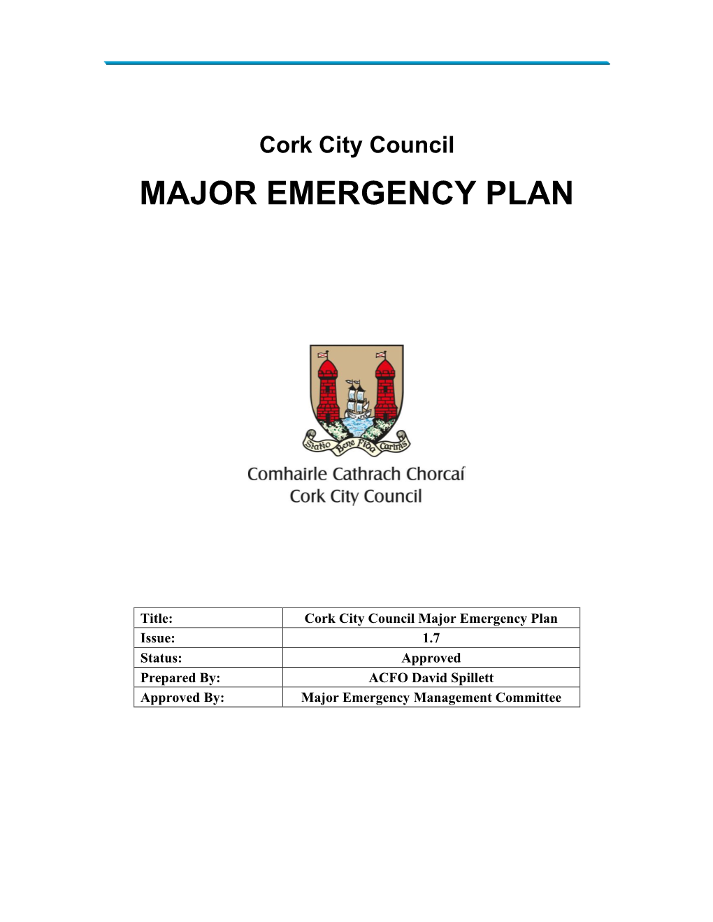 Major Emergency Plan Template