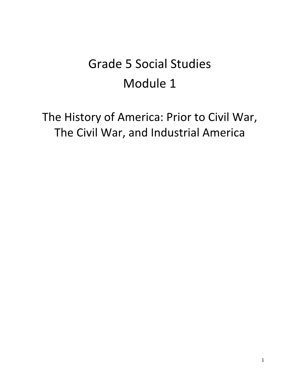 Grade 5 Social Studies Module 1