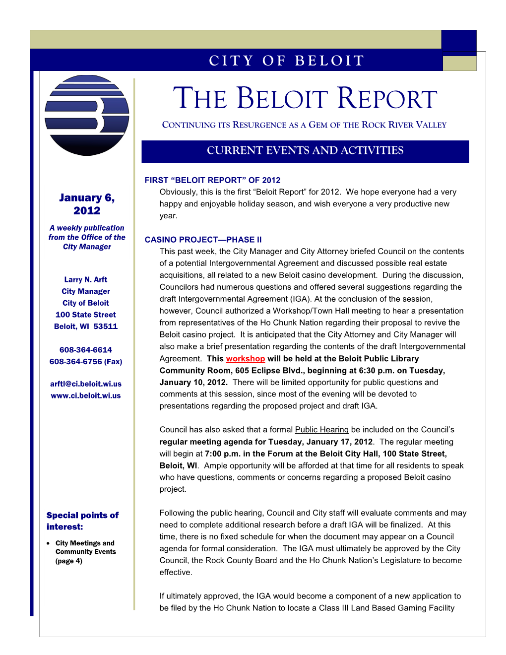 Beloit Report 010612.Pub