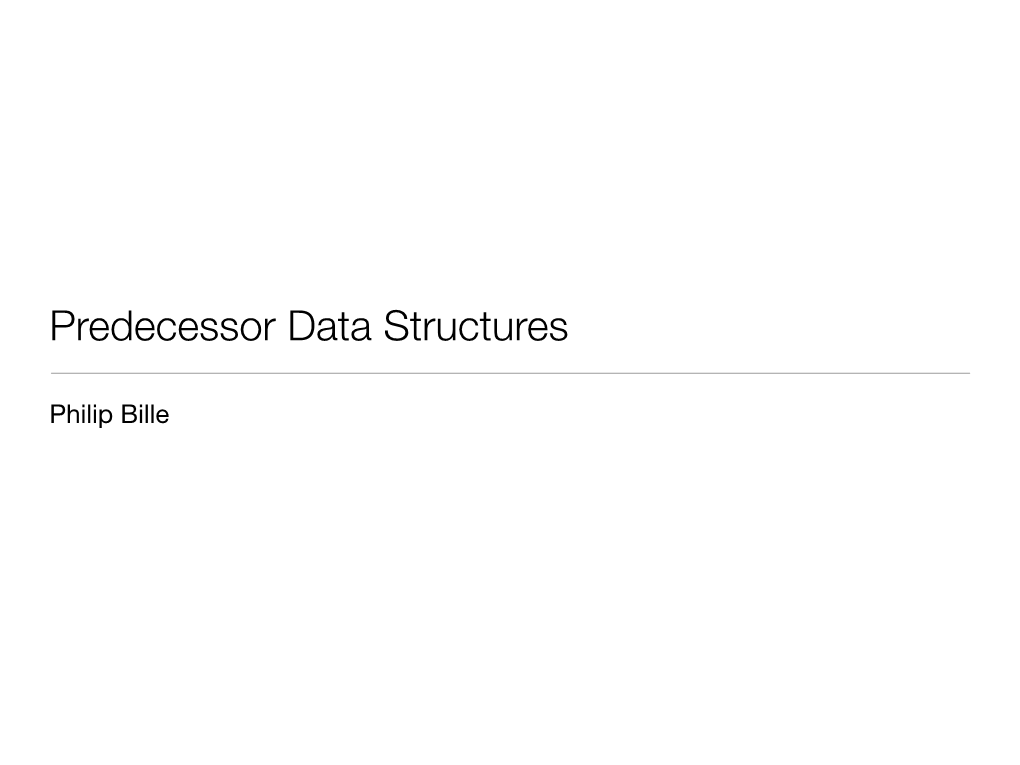 Predecessor Data Structures