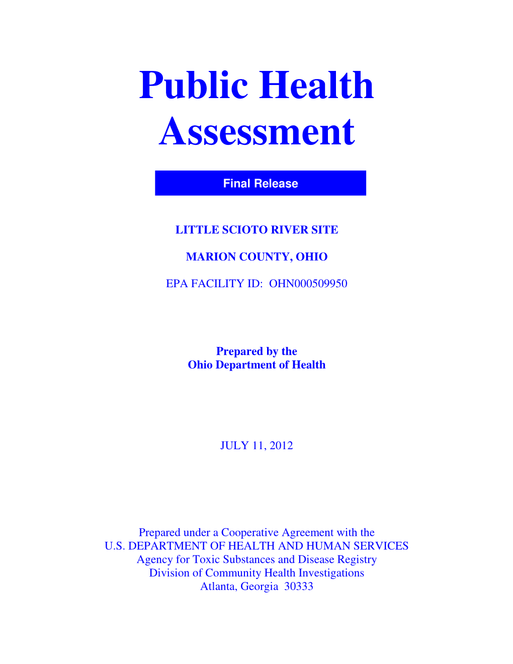Public Health Assessment