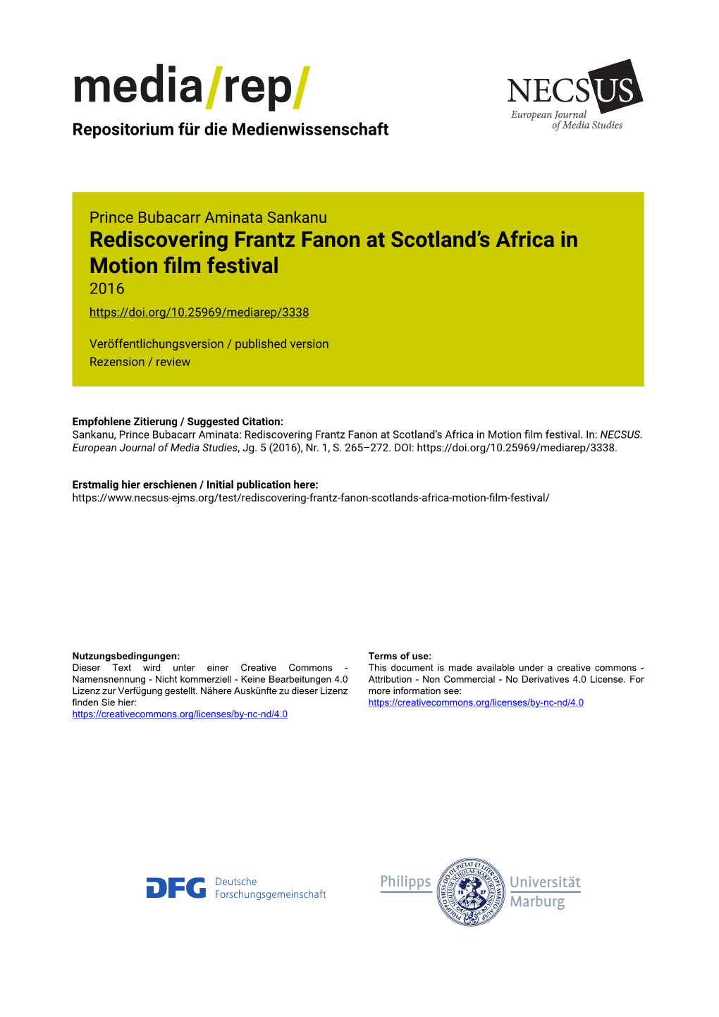 Rediscovering Frantz Fanon at Scotland's Africa in Motion Film Festival