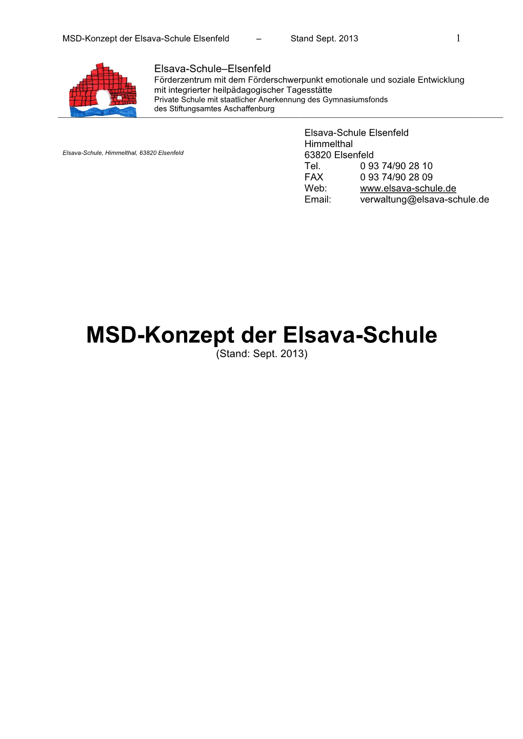 MSD-Konzept Der Elsava-Schule Elsenfeld – Stand Sept