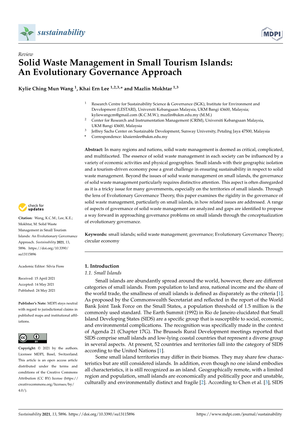 Solid Waste Management in Small Tourism Islands: an Evolutionary Governance Approach