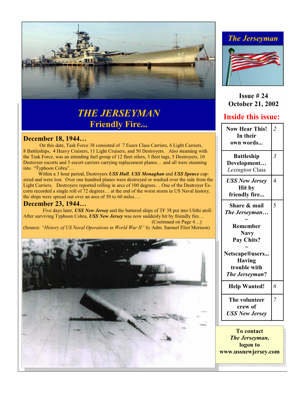 The Jerseyman Volume 1 Issue # 24 Battleship Development…