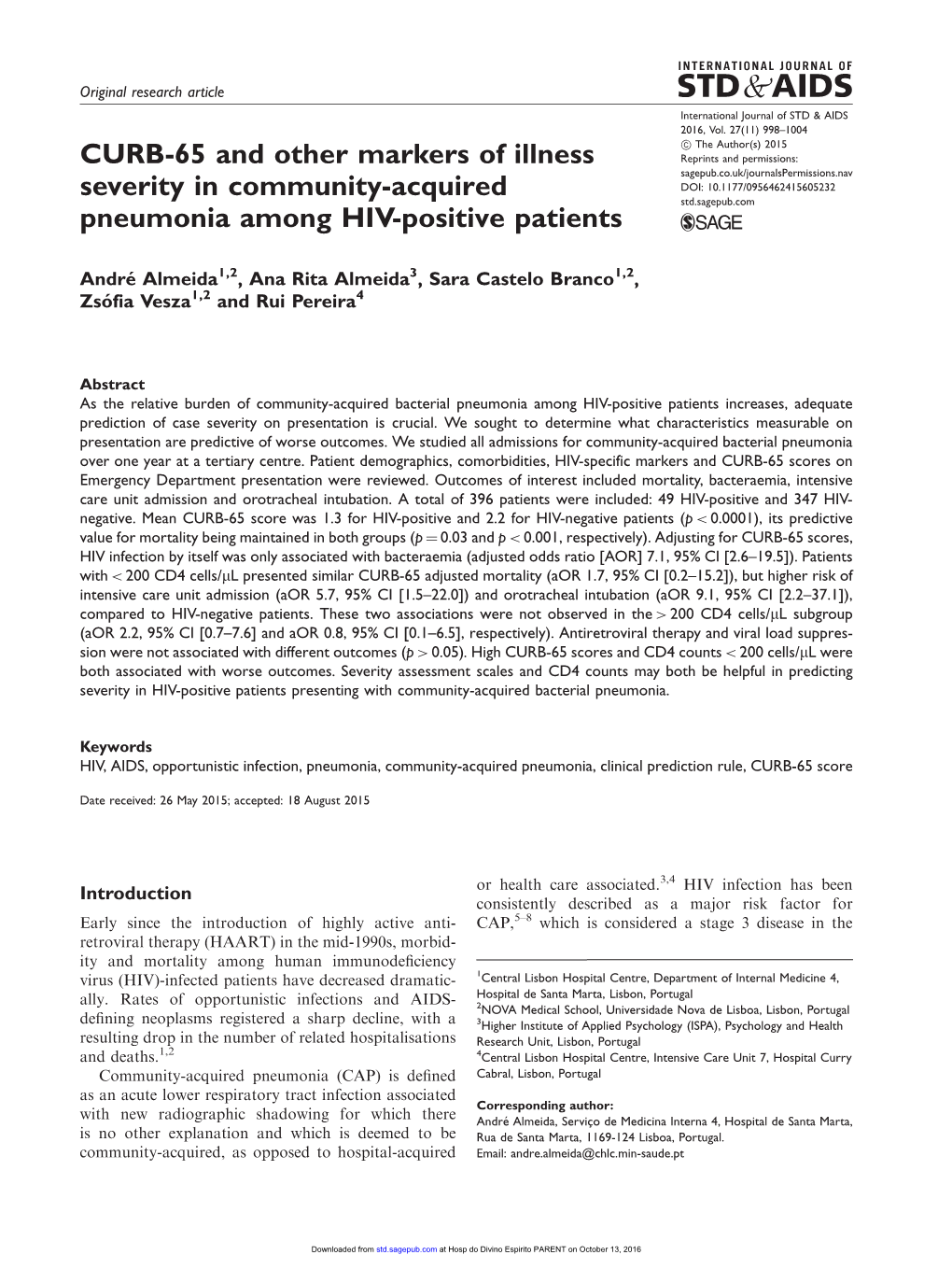 CURB-65 and Other Markers of Illness Severity in Community-Acquired