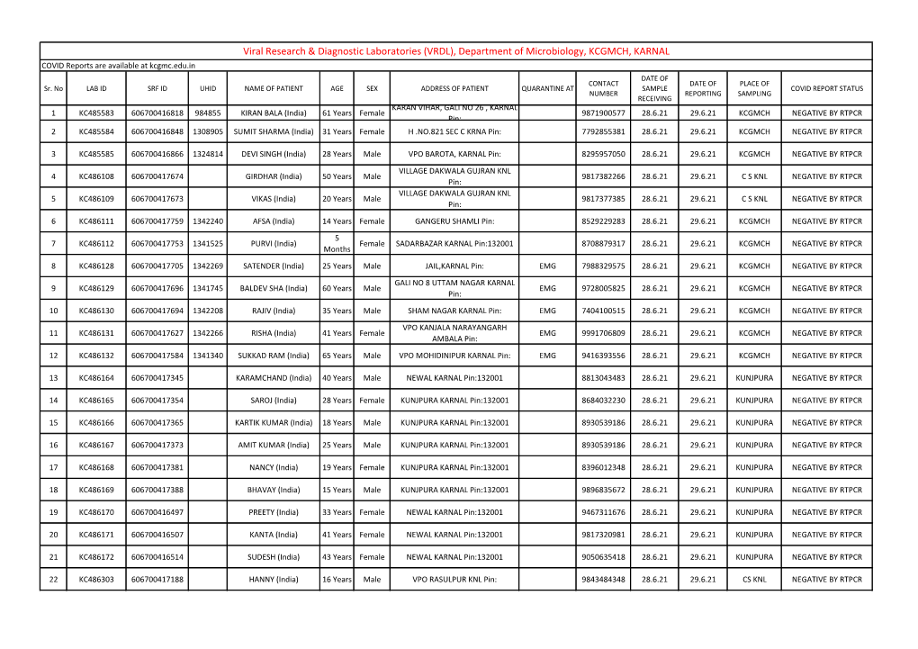 Viral Research & Diagnostic Laboratories (VRDL)