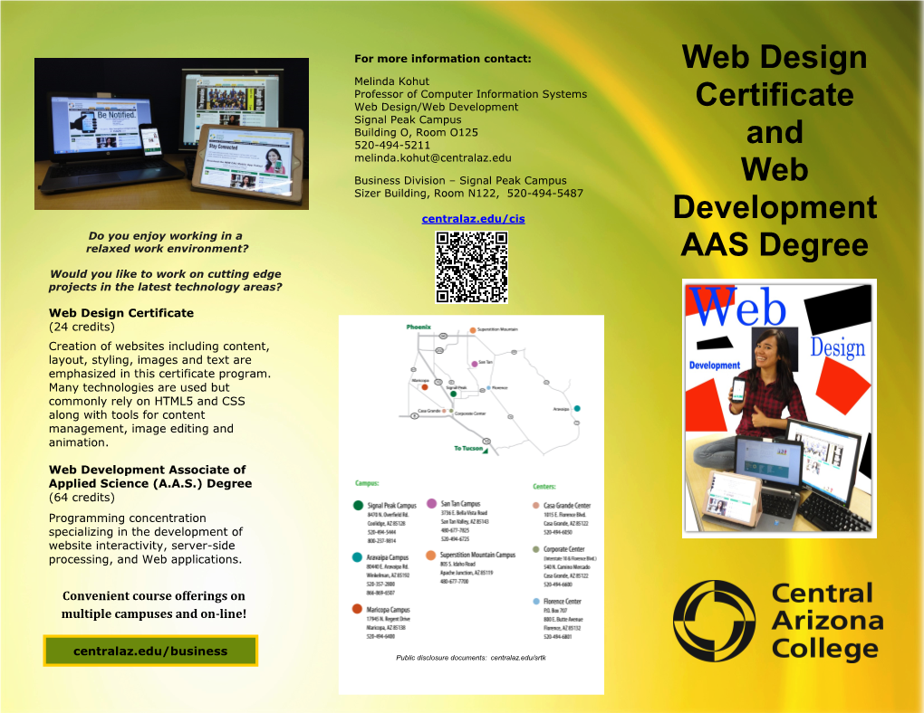 Web Design Certificate and Web Development AAS Degree