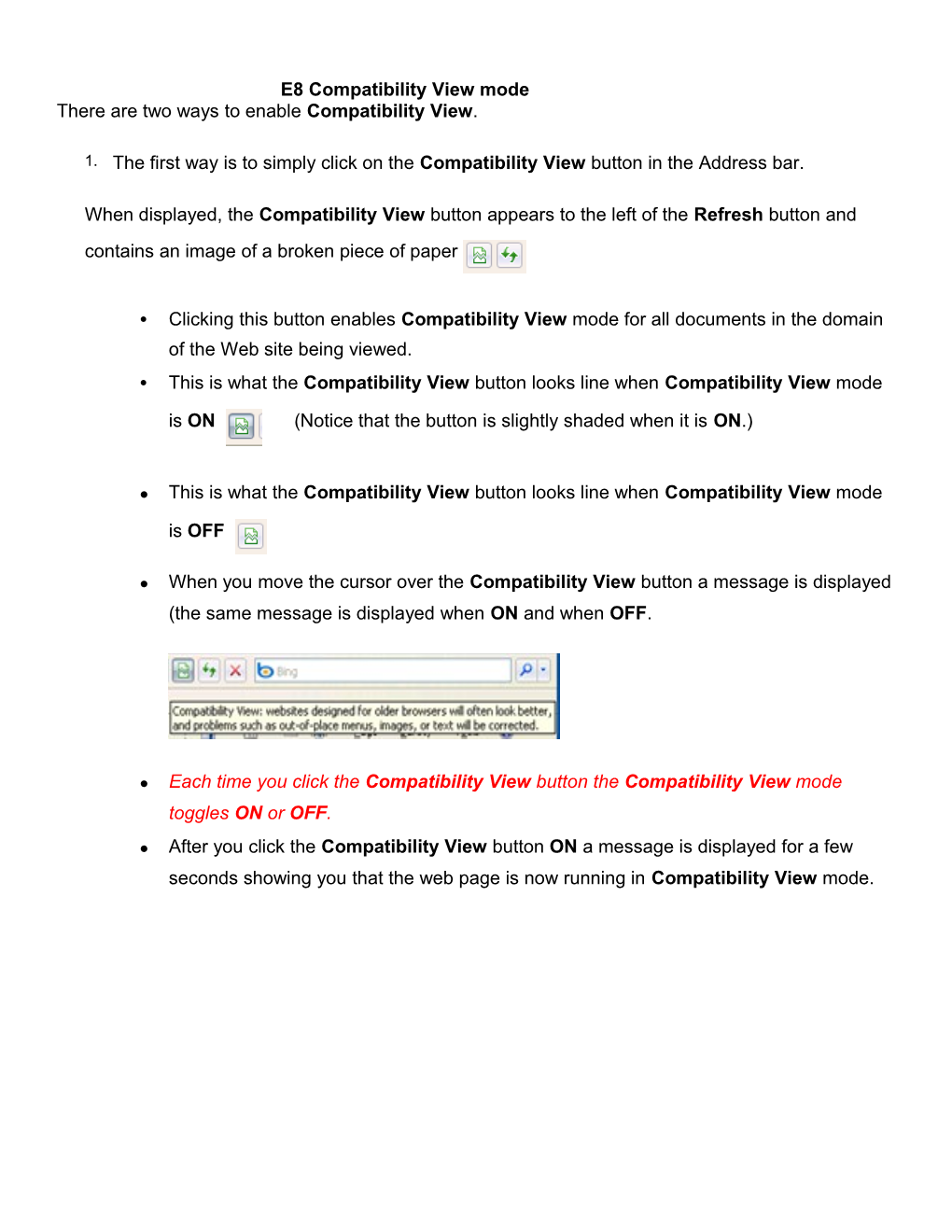 IE8 Compatibility View Mode