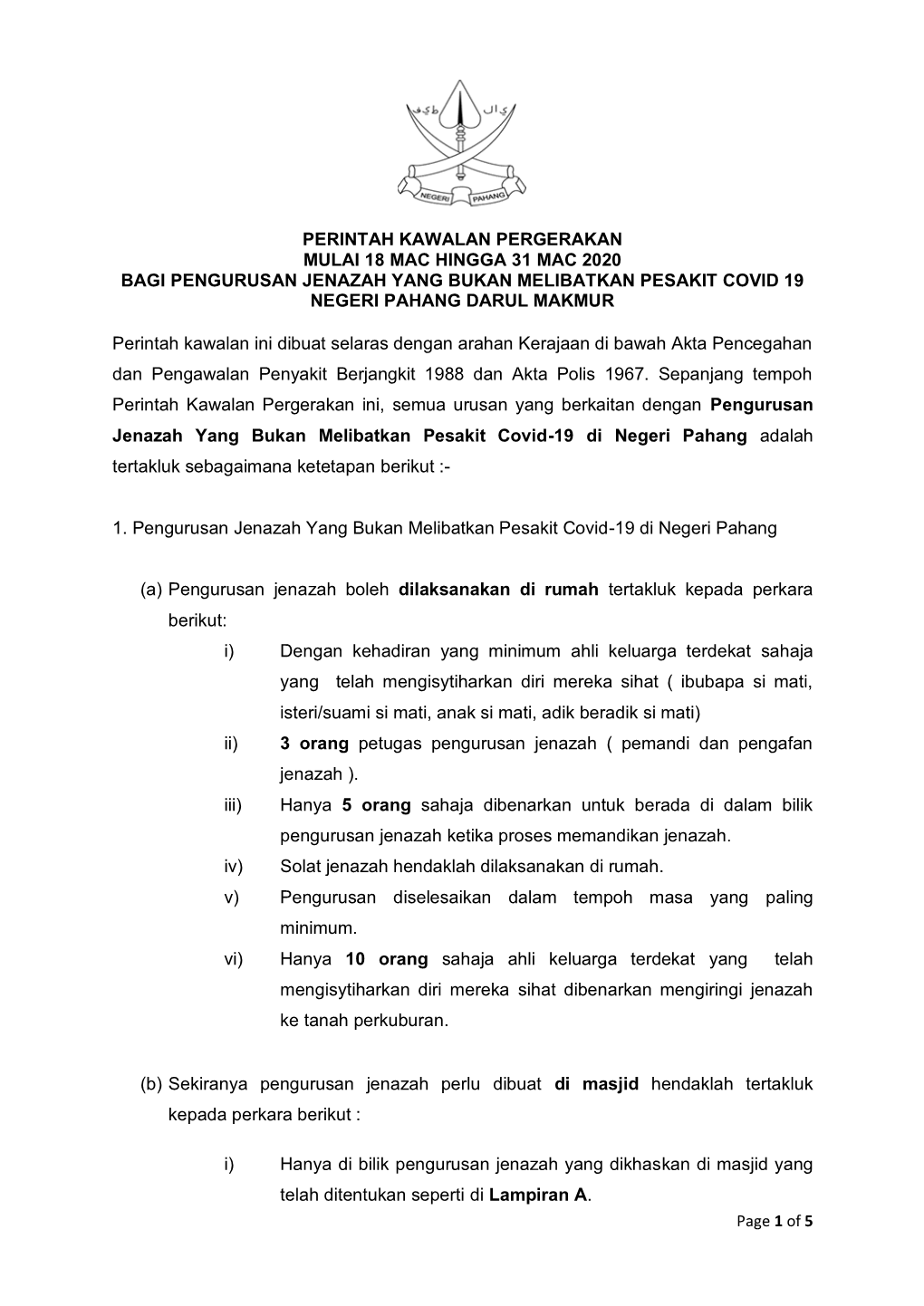 Tatacara Pengurusan Jenazah Bukan Covid-19