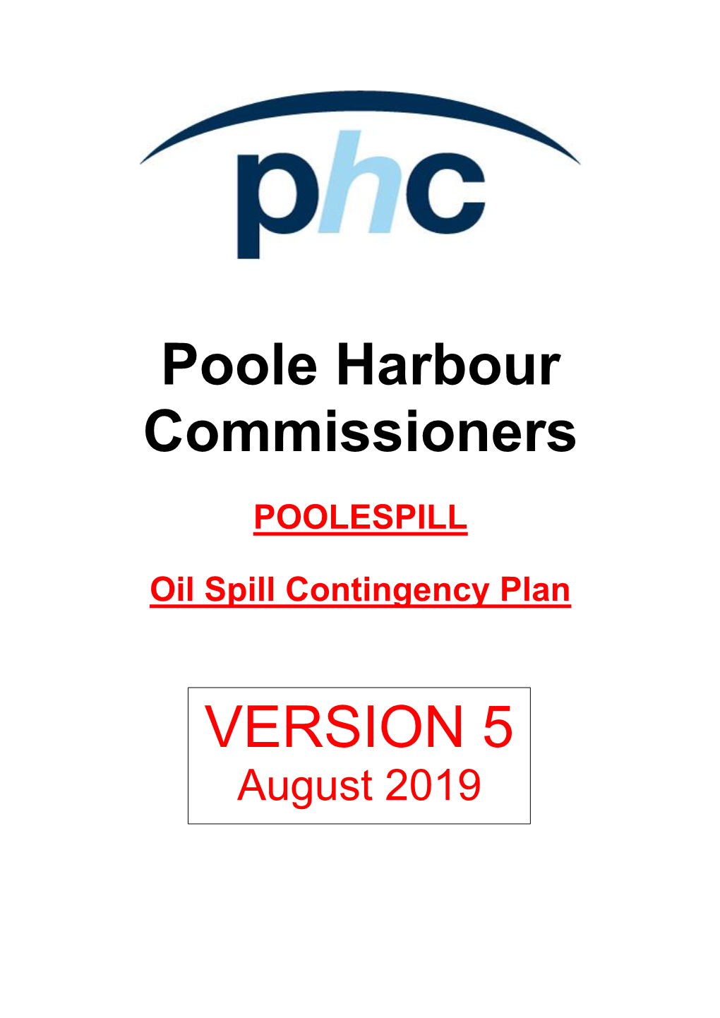 POOLESPILL Oil Spill Contingency Plan