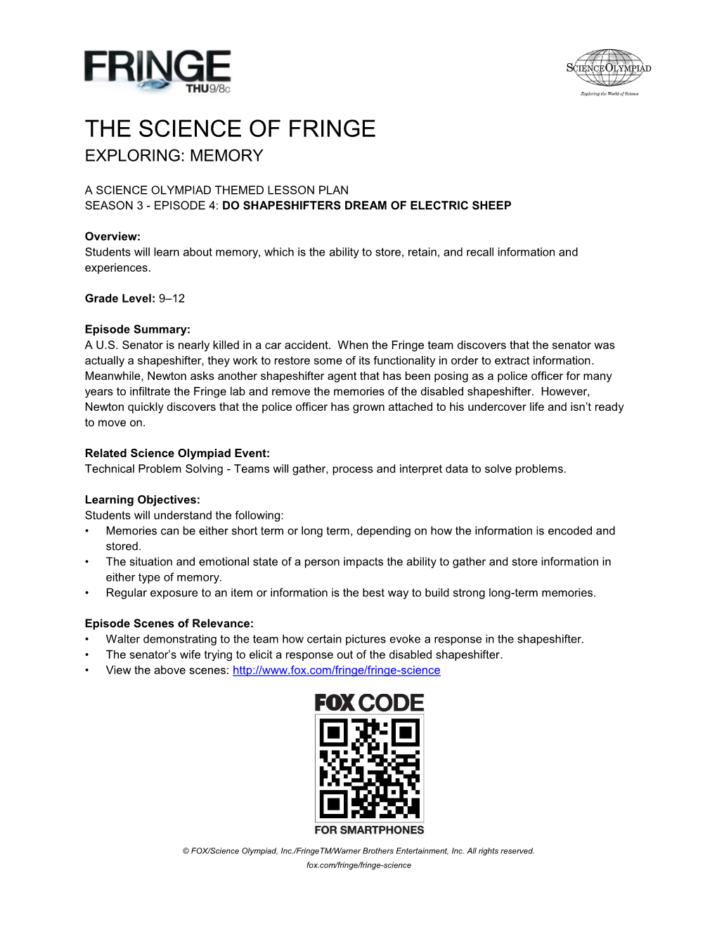 The Science of Fringe Exploring: Memory