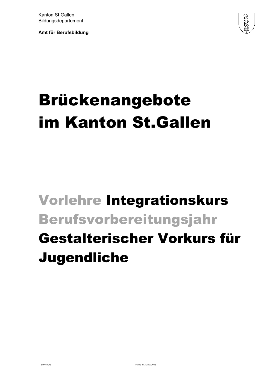 Brückenangebote Im Kanton St.Gallen