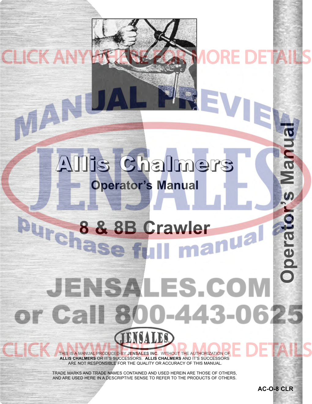 Allis Chalmers 8 Crawler Operators Manual