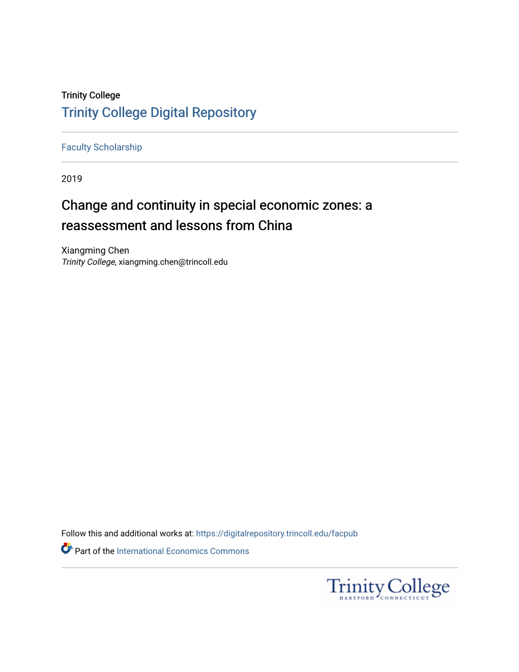 Change and Continuity in Special Economic Zones: a Reassessment and Lessons from China