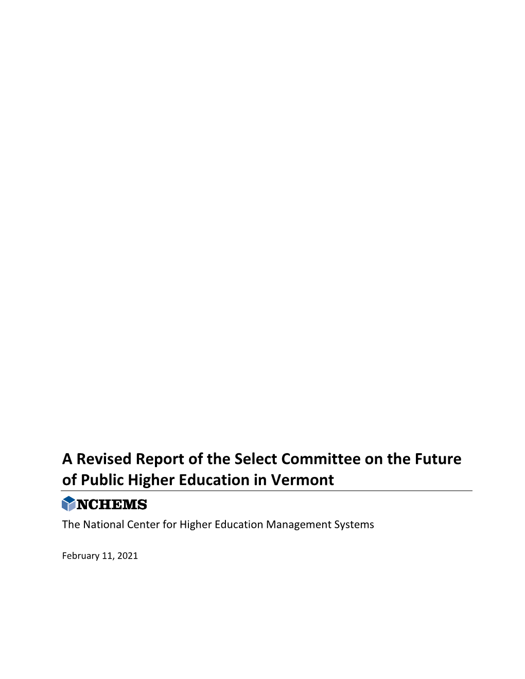 Select Committee on the Future of Public Higher Education in Vermont