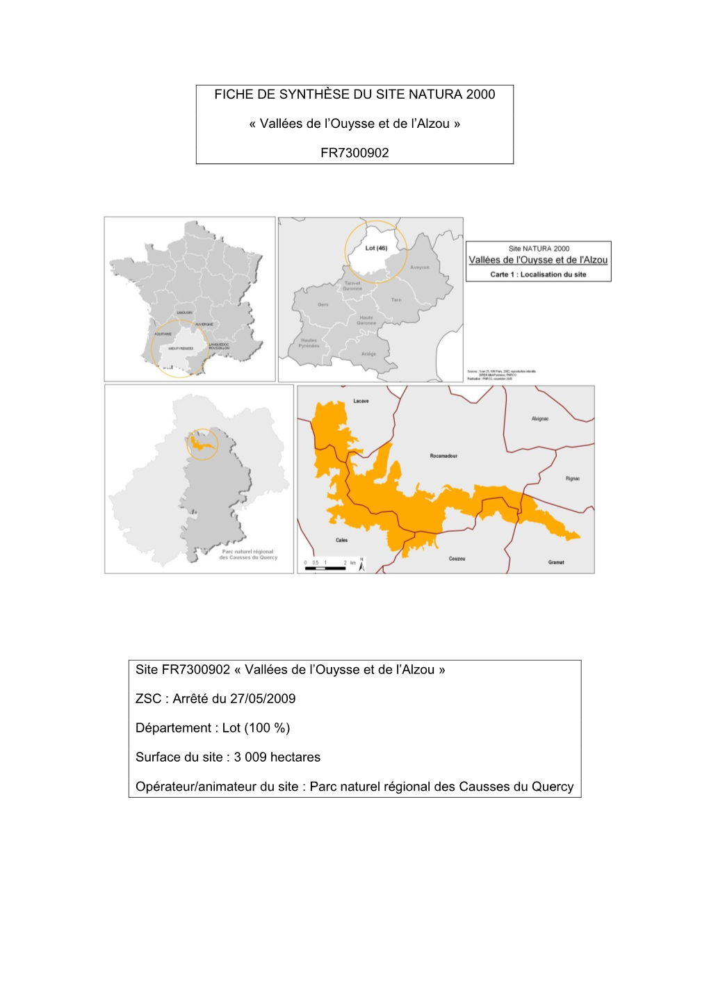 Fiche Synthese Vallées De L'ouysse Et De L'alzou