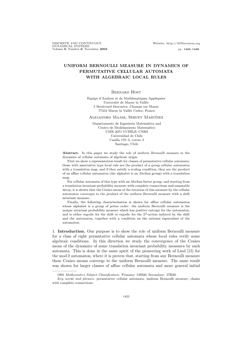 Uniform Bernoulli Measure in Dynamics of Permutative Cellular Automata with Algebraic Local Rules