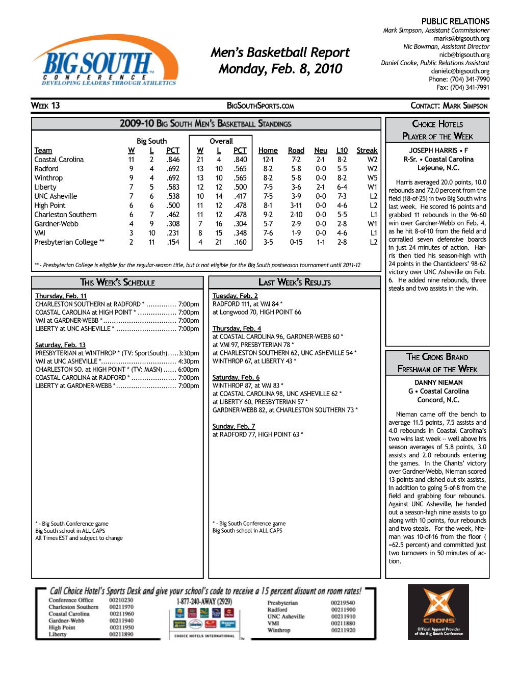 2009-10 Men's Basketball Report.Indd