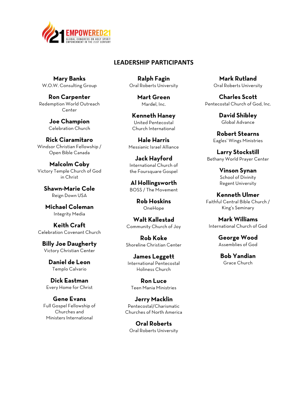 Leadership Participants
