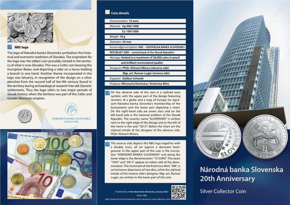 Národná Banka Slovenska 20Th Anniversary