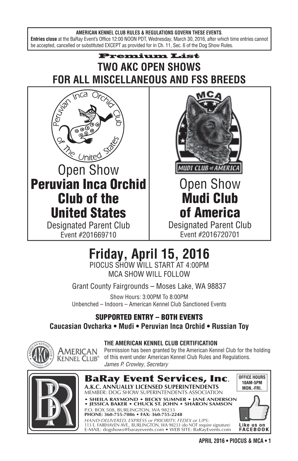 Open Show Peruvian Inca Orchid Club of the United States Open